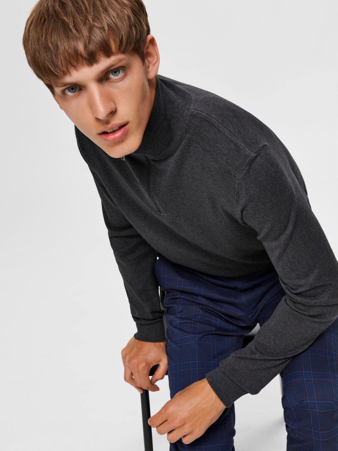 Berg Half Zip Genser - Grå/ Antracit